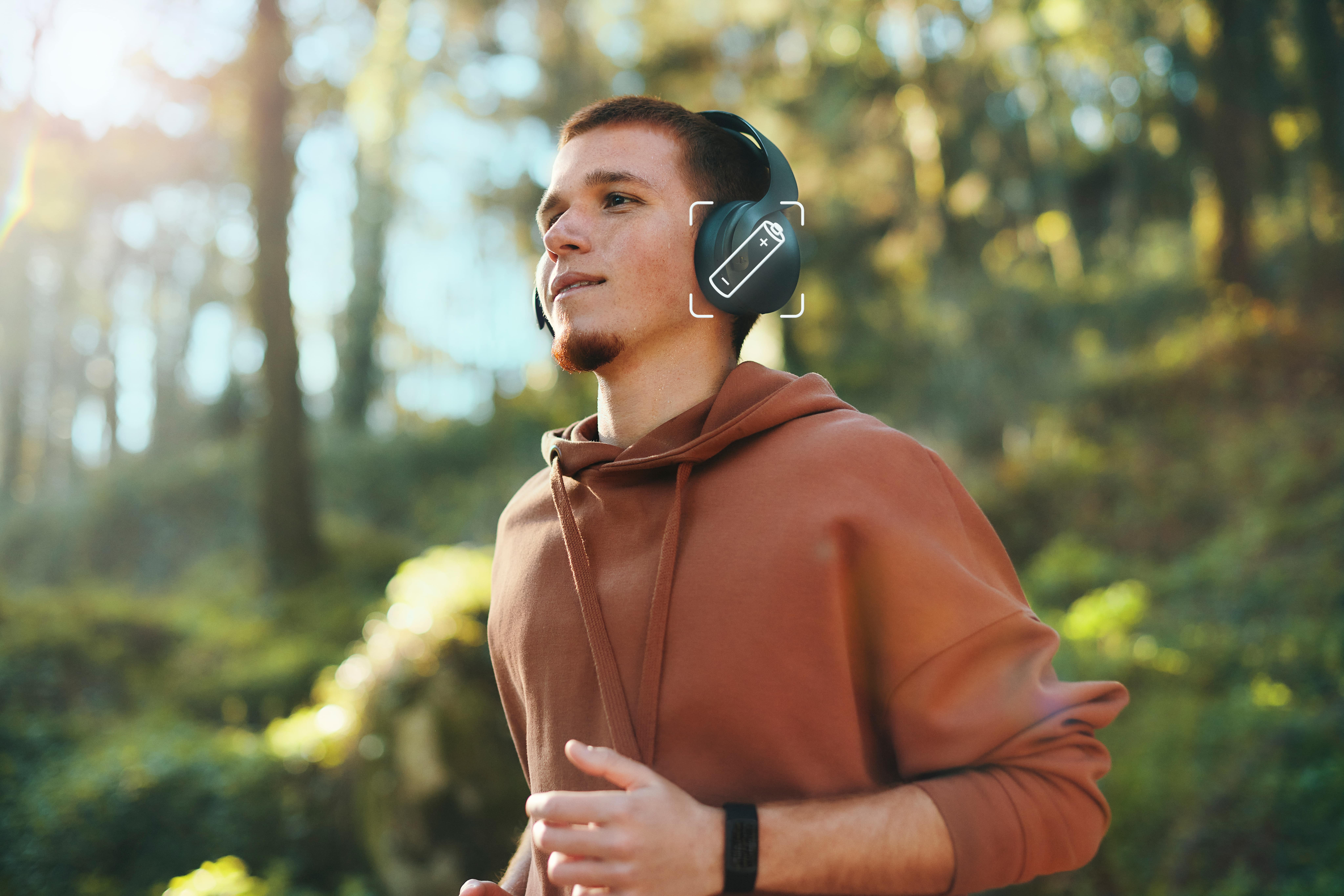 Jogger with headphones